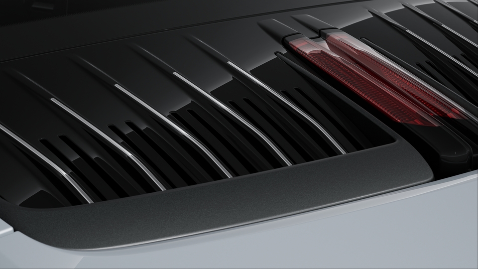 Rear Lid Grille with Vertical Slats in Silver (high-gloss)