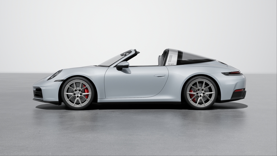 Wheel centre caps with monochrome Porsche crest