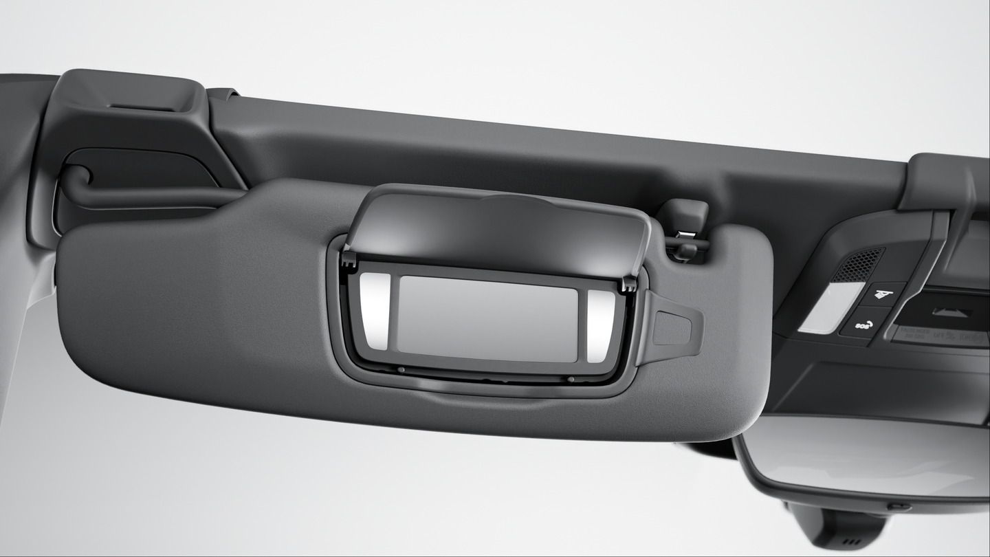 Sun visors for driver and front passenger
