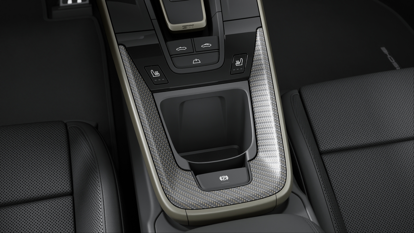 Matt carbon interior package with colour accent in Neodyme