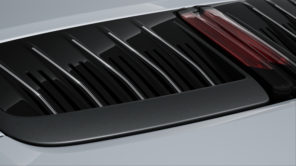 Rear Lid Grille with Vertical Slats in Silver (high-gloss)