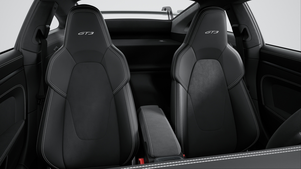 Interior with extensive leather / Race-Tex items Black with contrasting colour GT Silver
