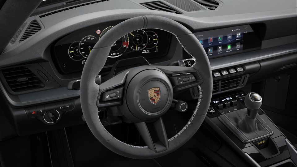 GT sports steering wheel in Race-Tex Black