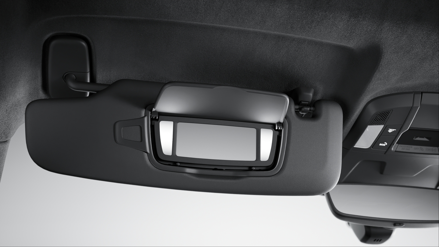 Sun visors for driver and front passenger