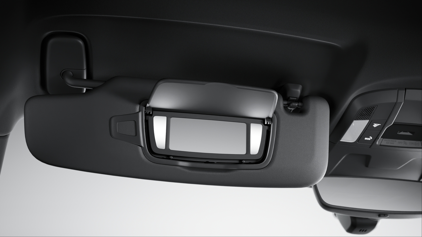 Sun visors for driver and front passenger