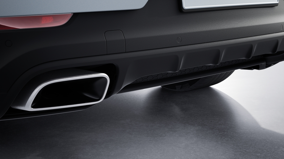 Exhaust system in brushed stainless steel