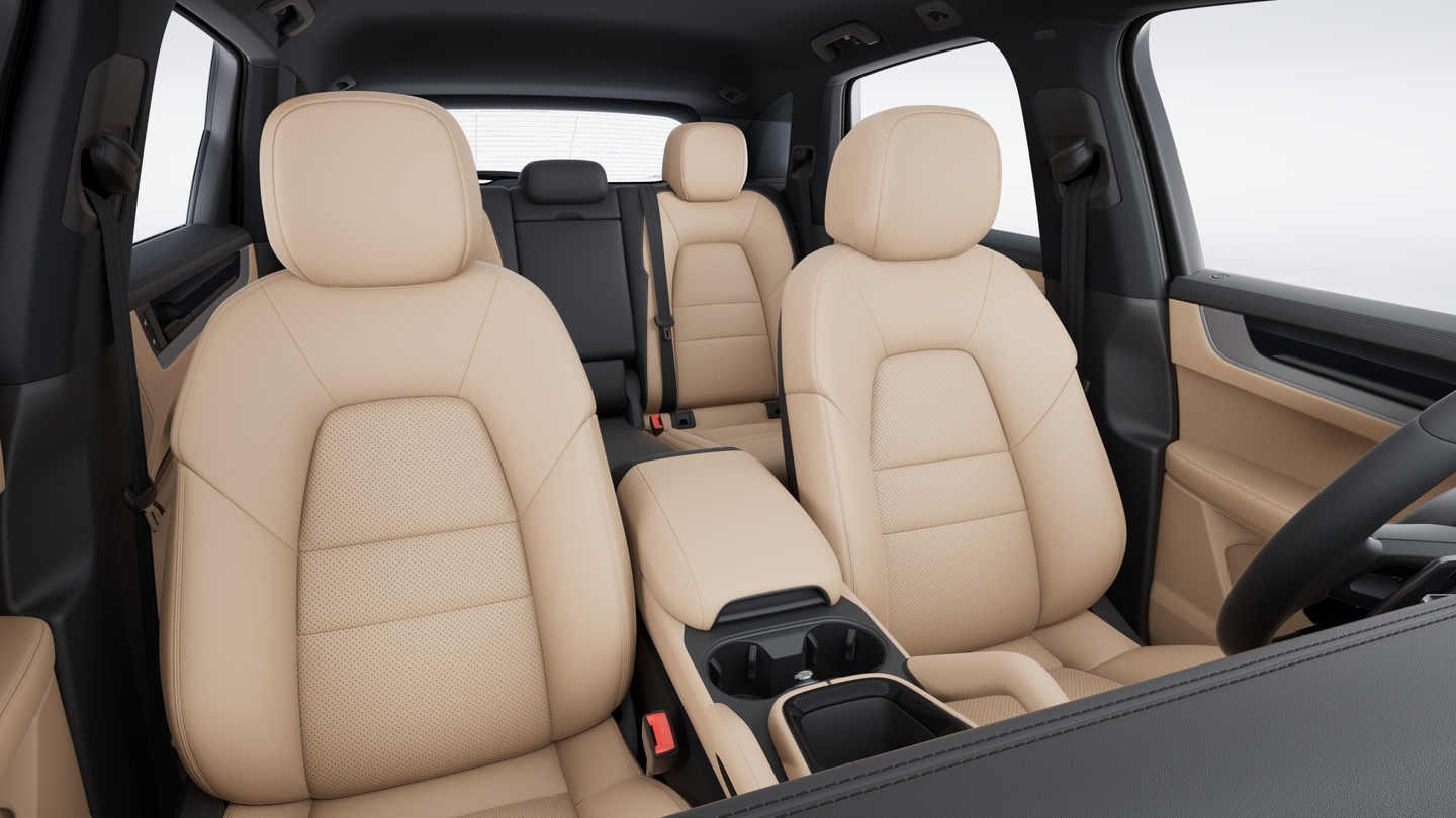 Two-tone leather interior, smooth-finish leather Black/Mojave Beige