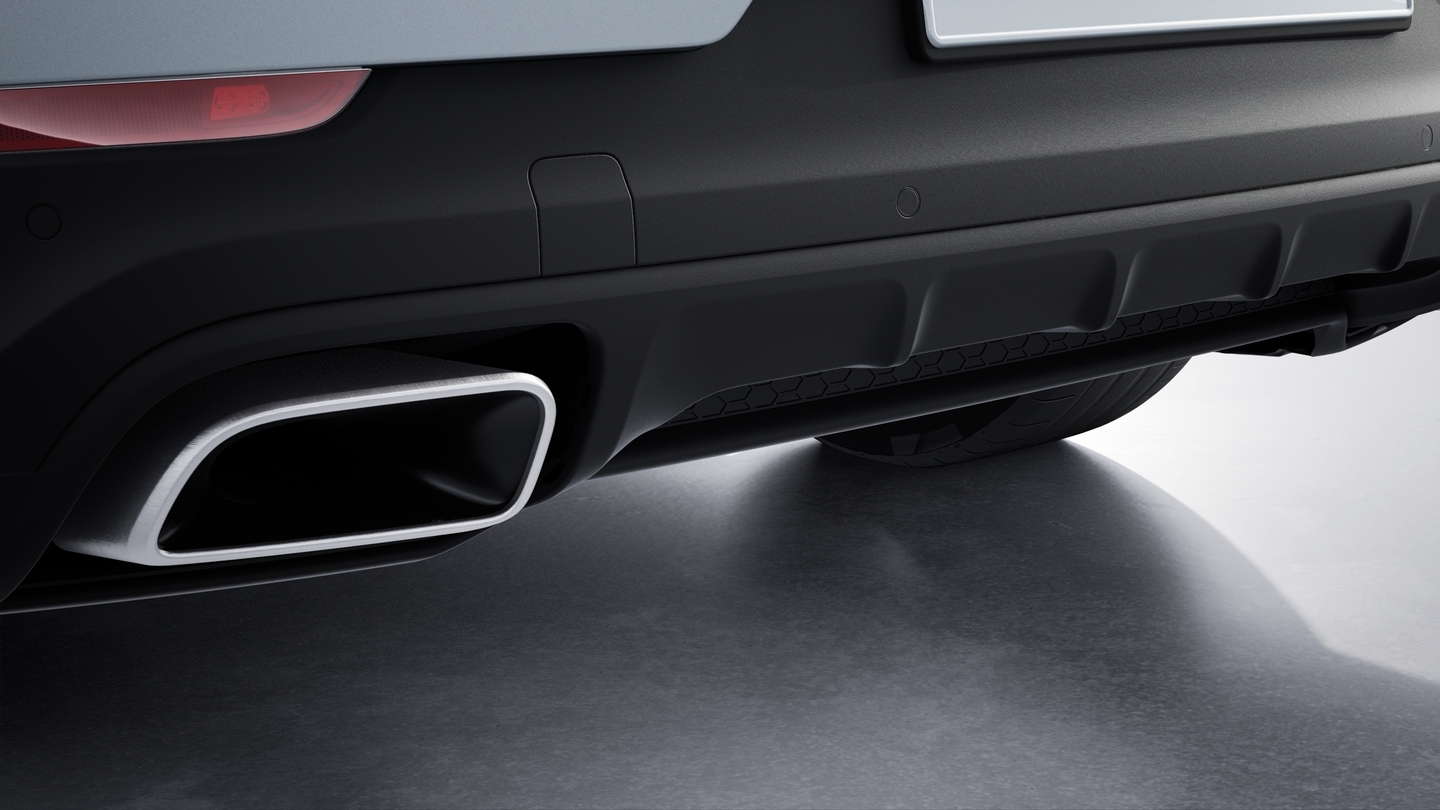 Exhaust system in brushed stainless steel