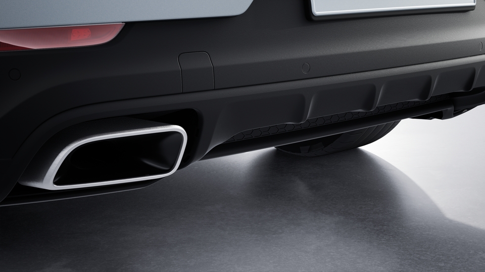 Exhaust system in brushed stainless steel