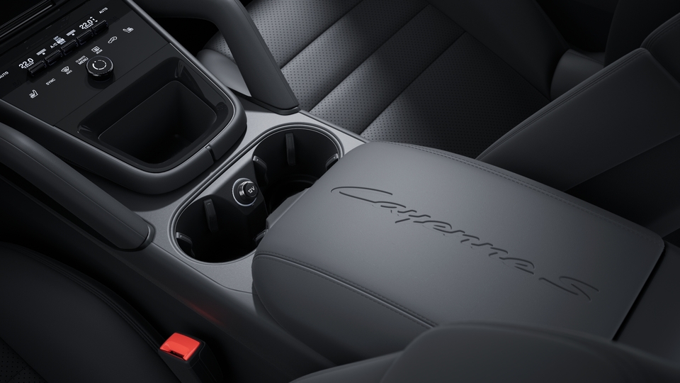 Model logo embossed on centre console armrest