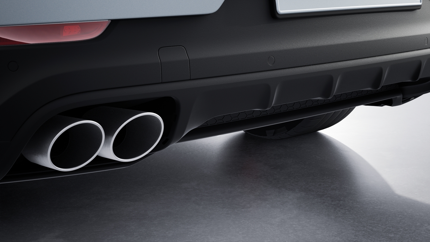 Exhaust system in brushed stainless steel