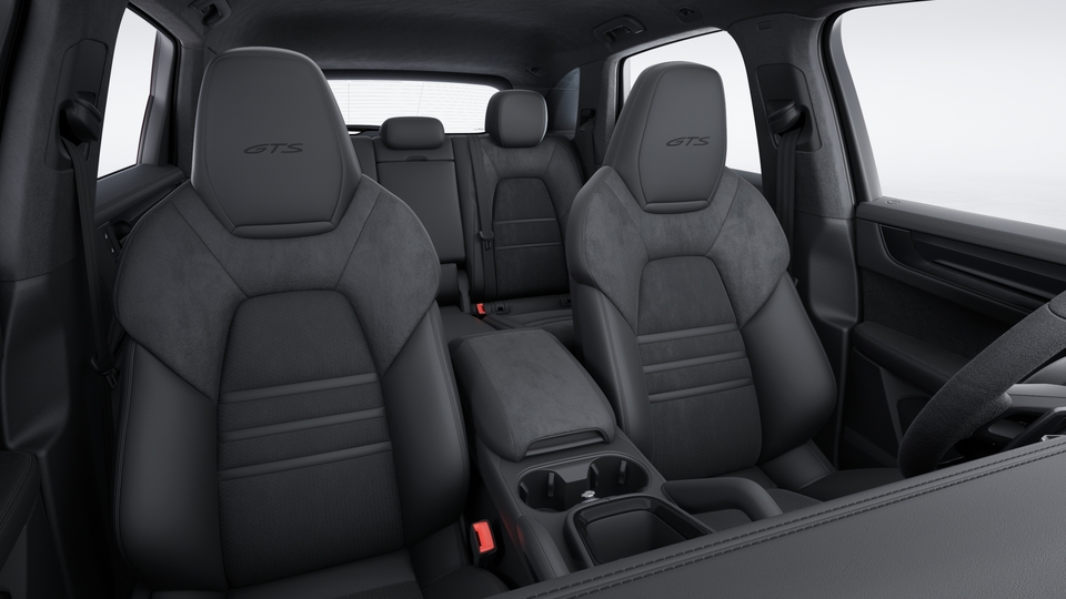 Race-Tex interior with leather Black, smooth-finish leather