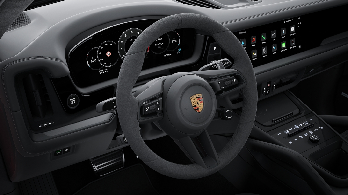 GT sports steering wheel with rim in Race-Tex, steering wheel heating and Mode-switch