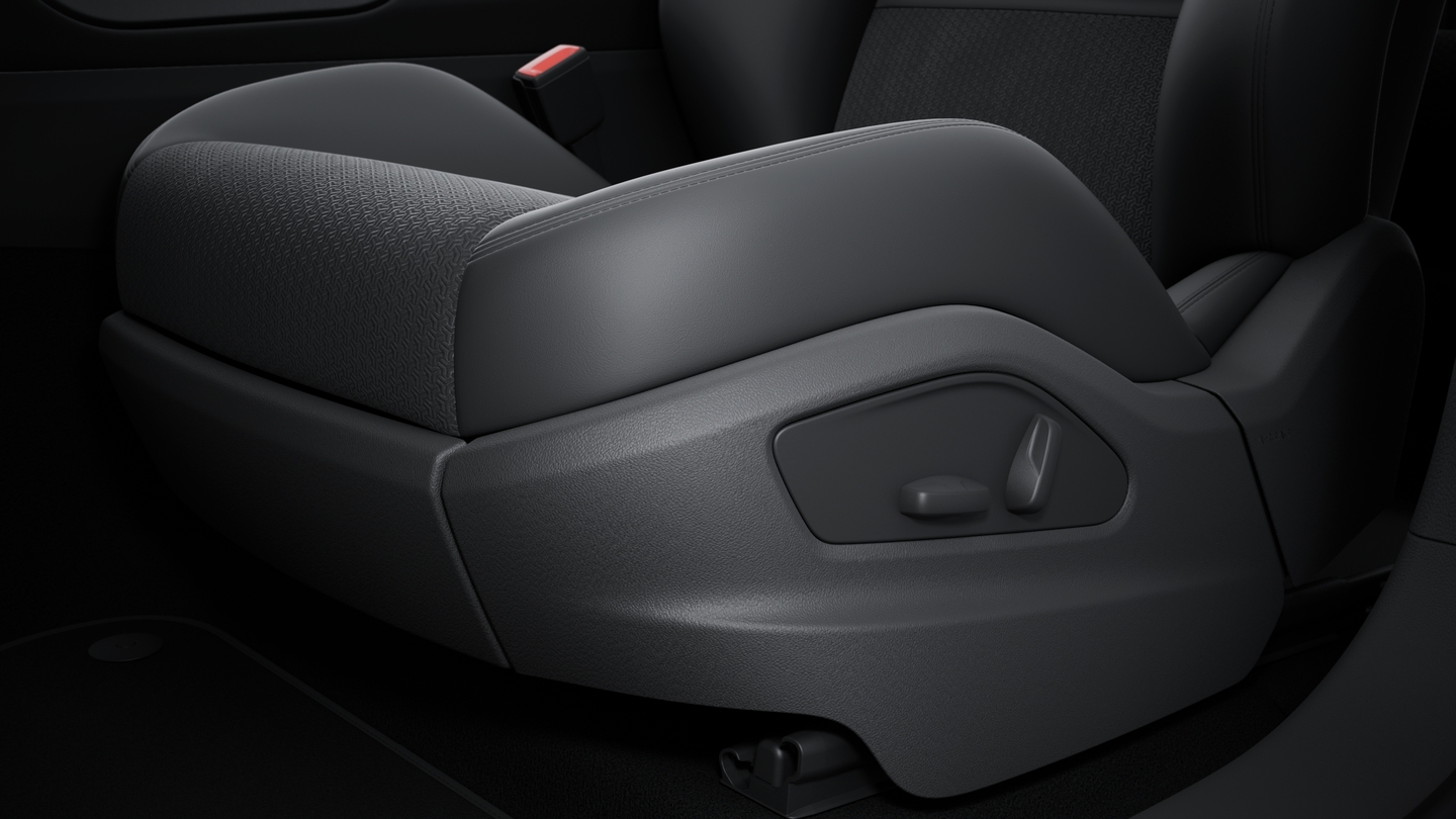 GTS sports seats front with integrated headrests (8-way, electric) and seat centre in Race-Tex