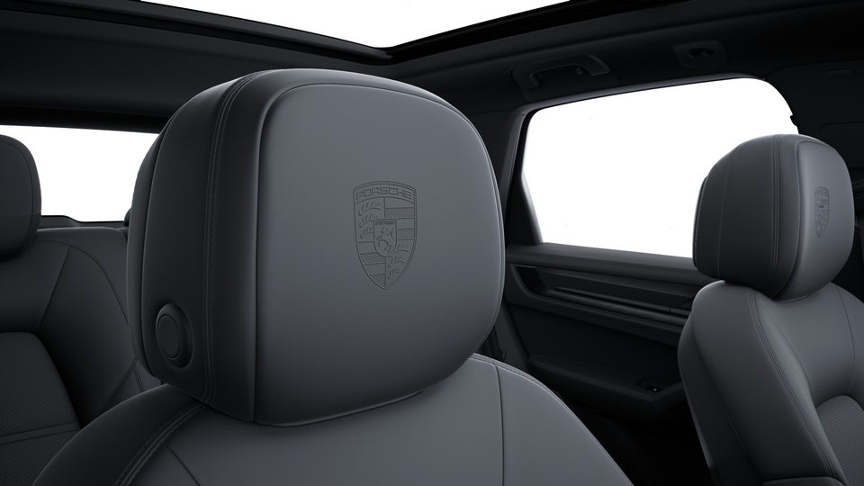 Porsche Crest on headrests front seats
