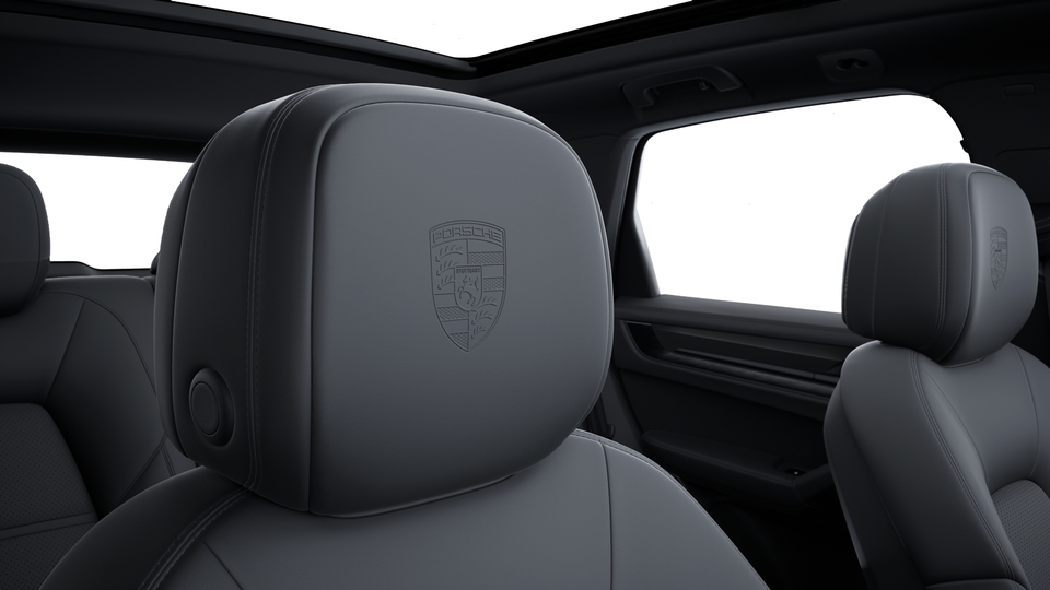 Porsche Crest on headrests front seats