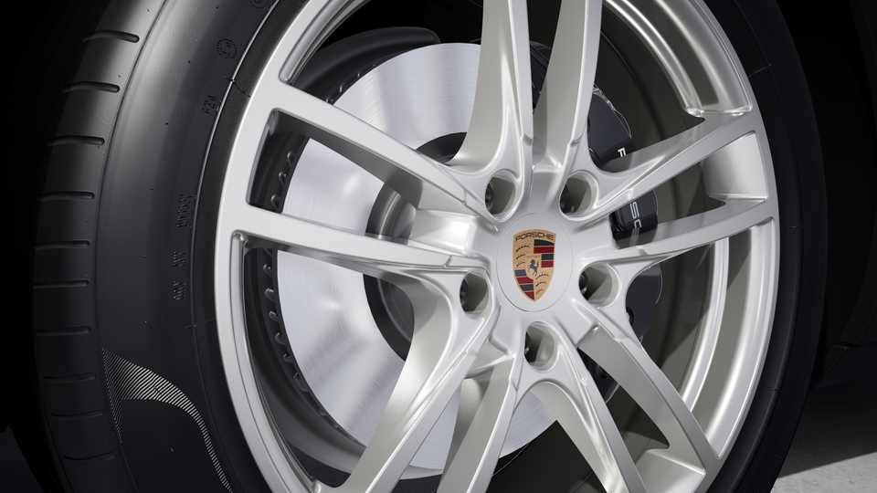 Wheel centre caps with full-colour Porsche crest