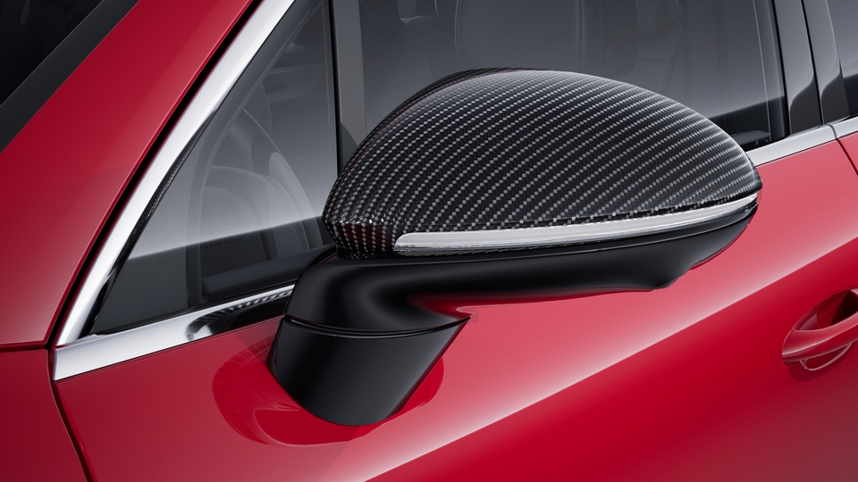 SportDesign exterior mirror upper trims carbon