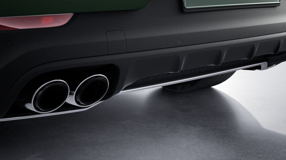 Sports exhaust system including sports tailpipes in Silver
