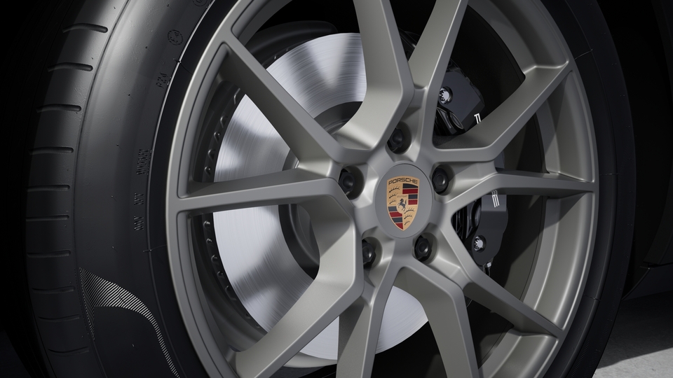 Wheel centre caps with full-colour Porsche crest