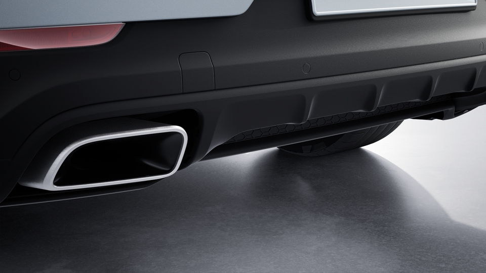 Exhaust system in brushed stainless steel