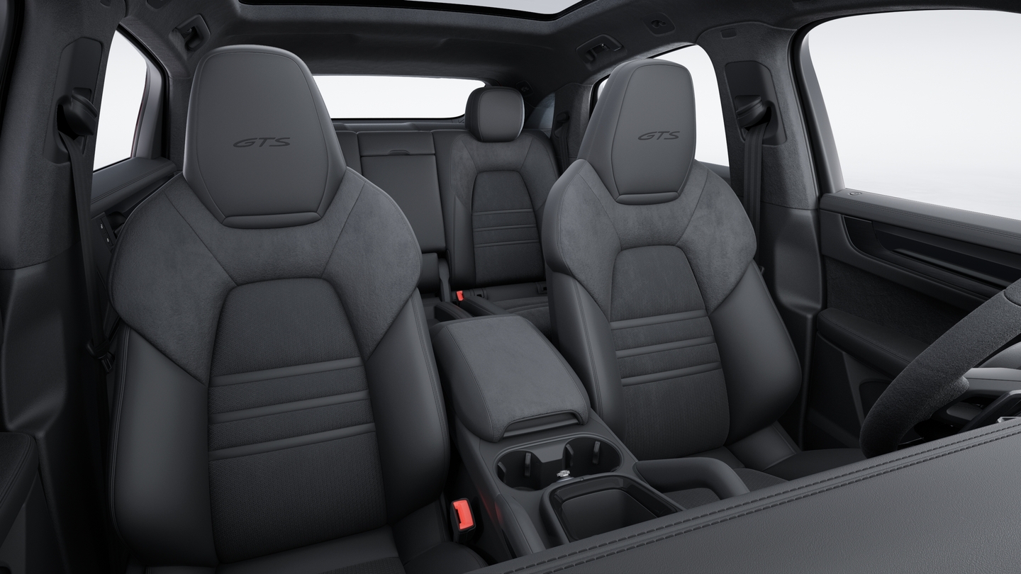 Race-Tex interior with leather Black, smooth-finish leather