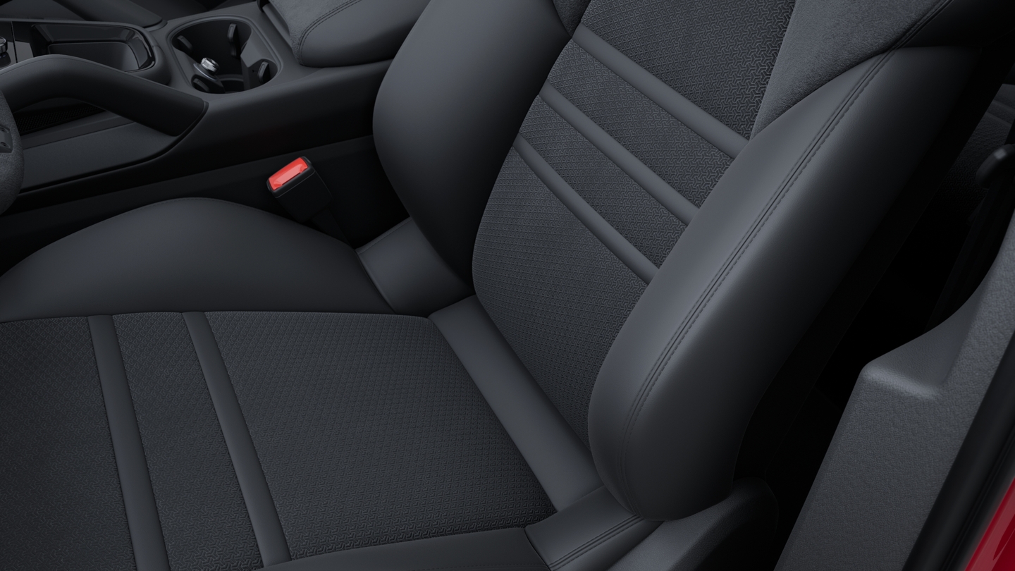 Race-Tex interior with leather Black, smooth-finish leather