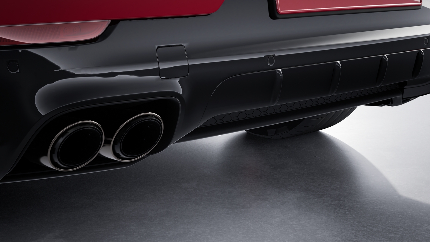 Sports exhaust system including sports tailpipes in Dark Bronze