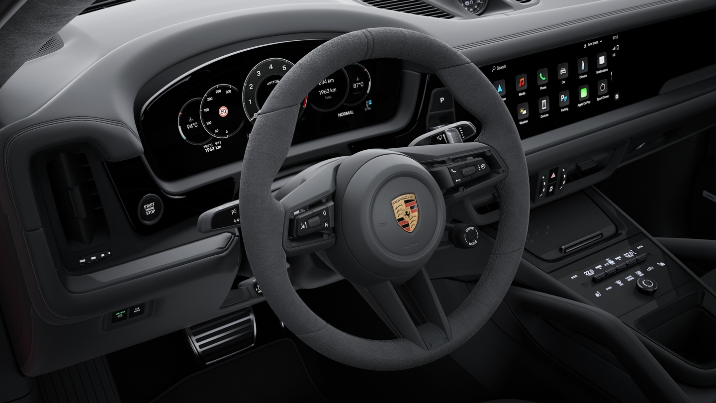 GT sports steering wheel with rim in Race-Tex, steering wheel heating and Mode-switch