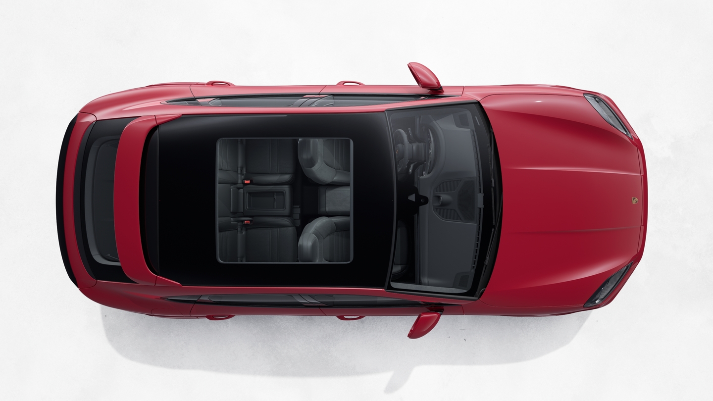 Roof spoiler in exterior colour