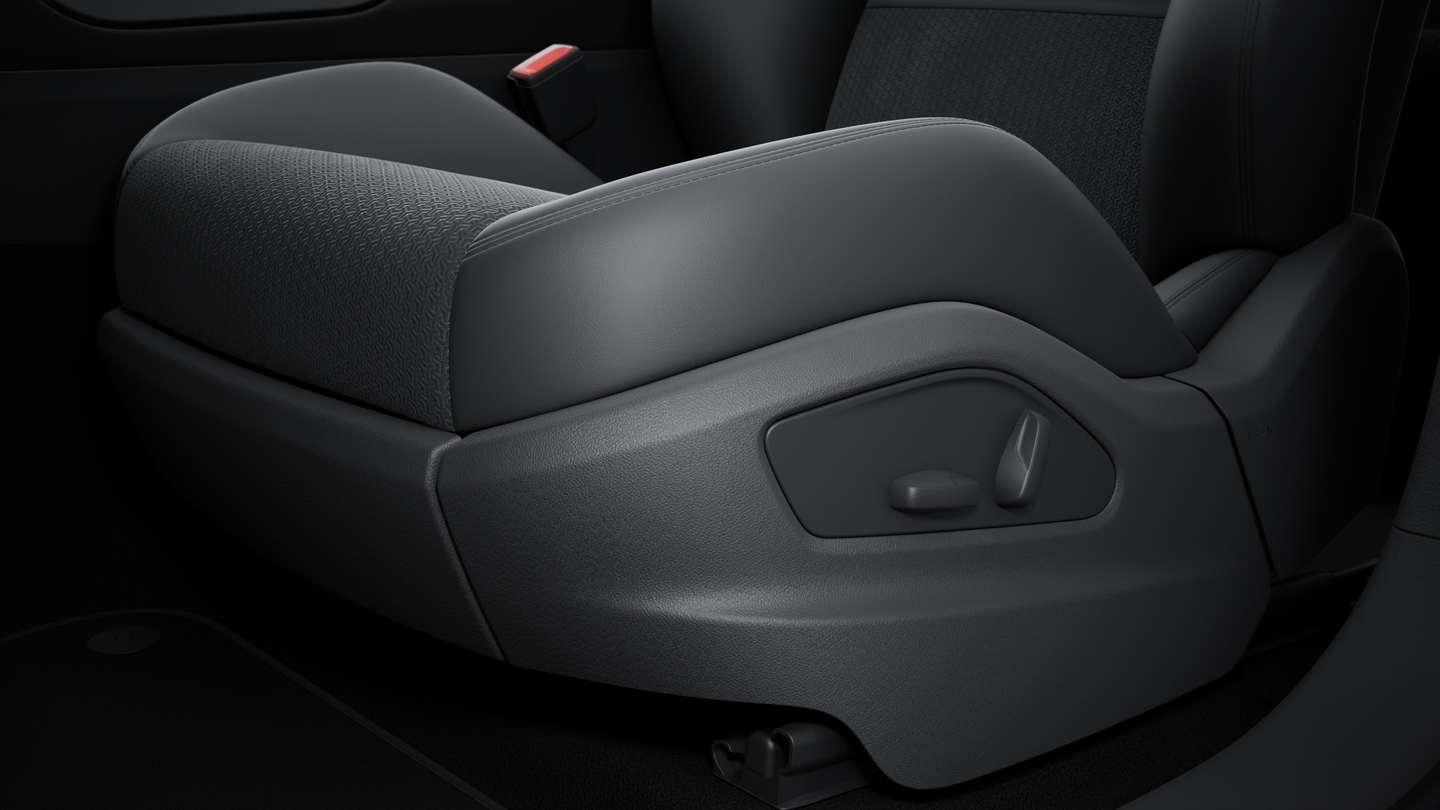 GTS sports seats front with integrated headrests (8-way, electric) and seat centre in Race-Tex
