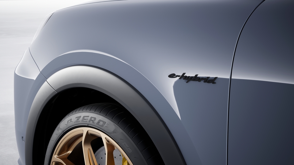 Model designation on tailgate in Black (satin-gloss) with border in Black
