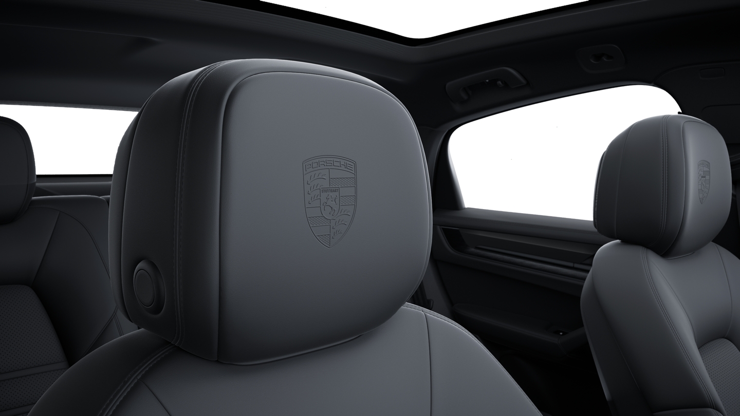 Porsche Crest on headrests front seats