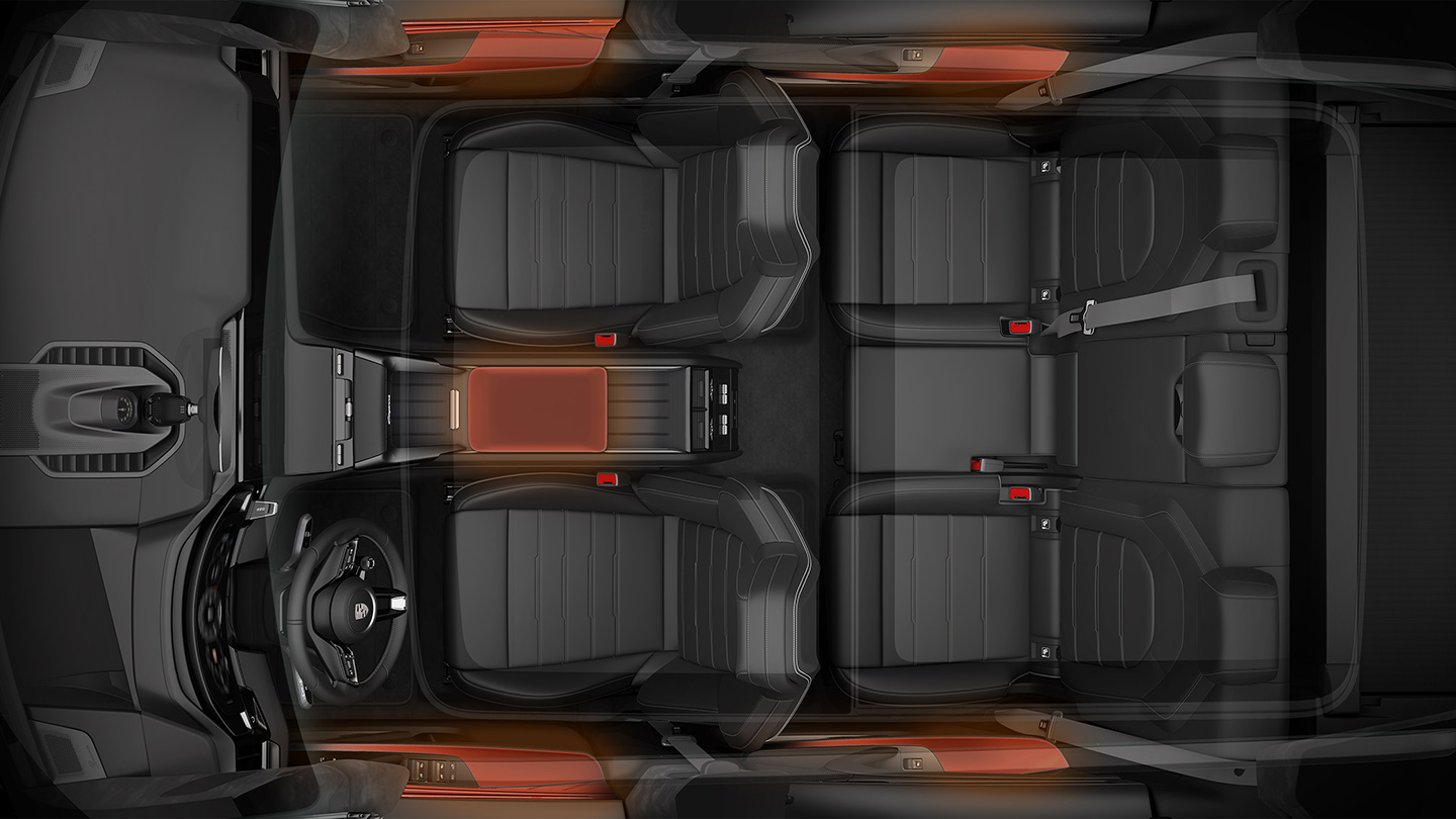 Surface heating including seat heating (front and rear)