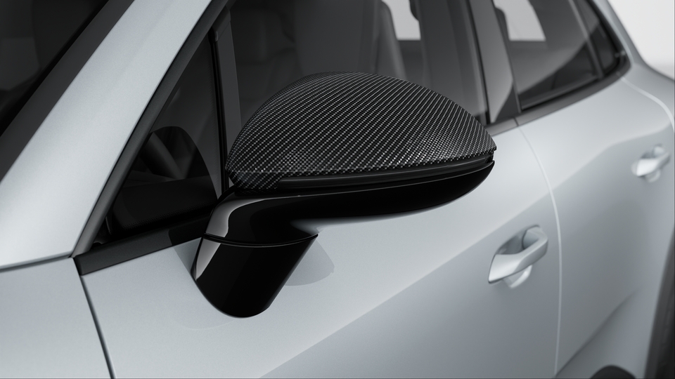 Exterior mirror upper trims carbon