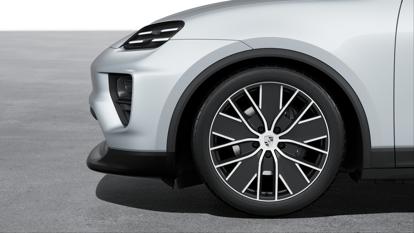 Wheel center caps with monochromatic Porsche Crest