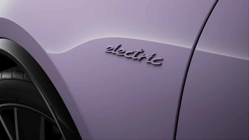 Model designation and 'electric' logo at the side painted in exterior colour