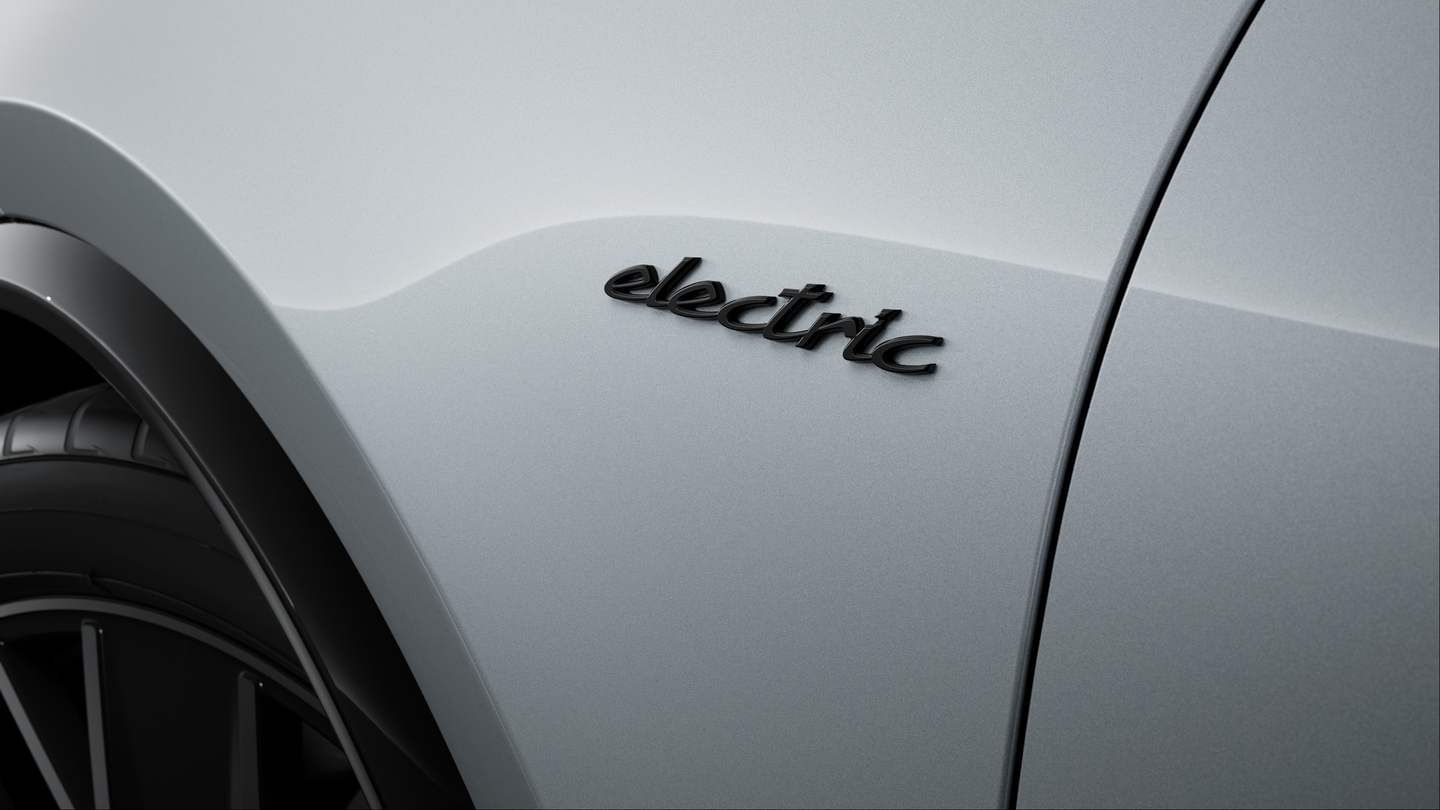 黑色 (高光) 涂漆车型标记和 “electric” 标志