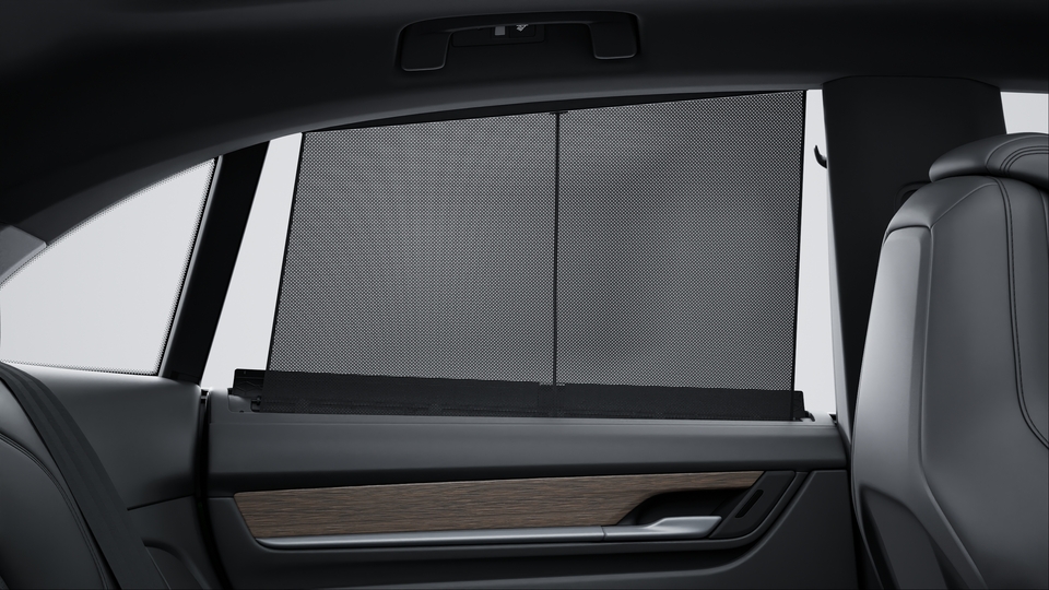 Electric roll-up sunblind for rear side windows