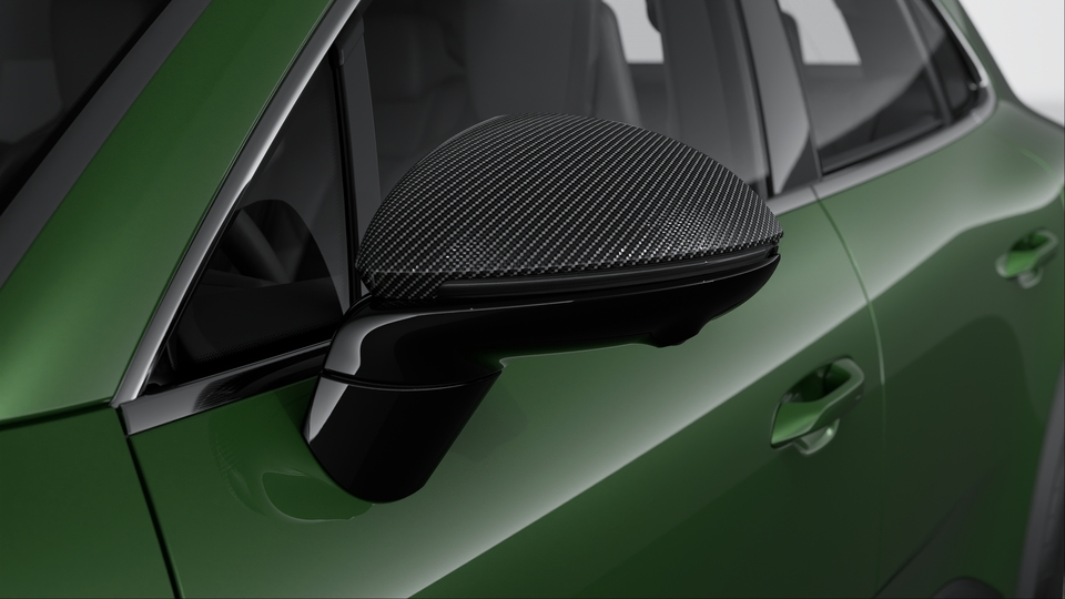 Exterior mirror upper trims carbon