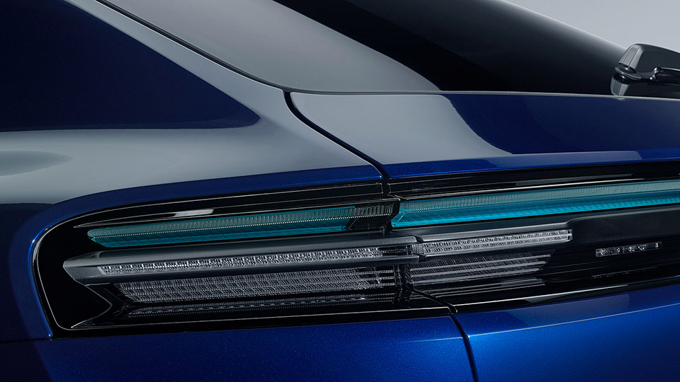 LED taillights including light strip glacier blue