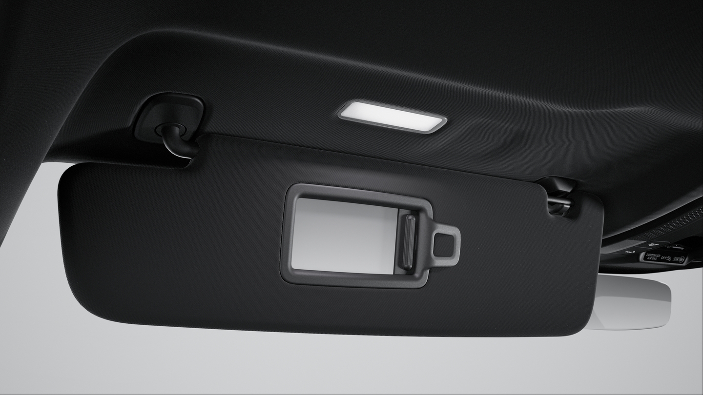 Sun visors for driver and front passenger