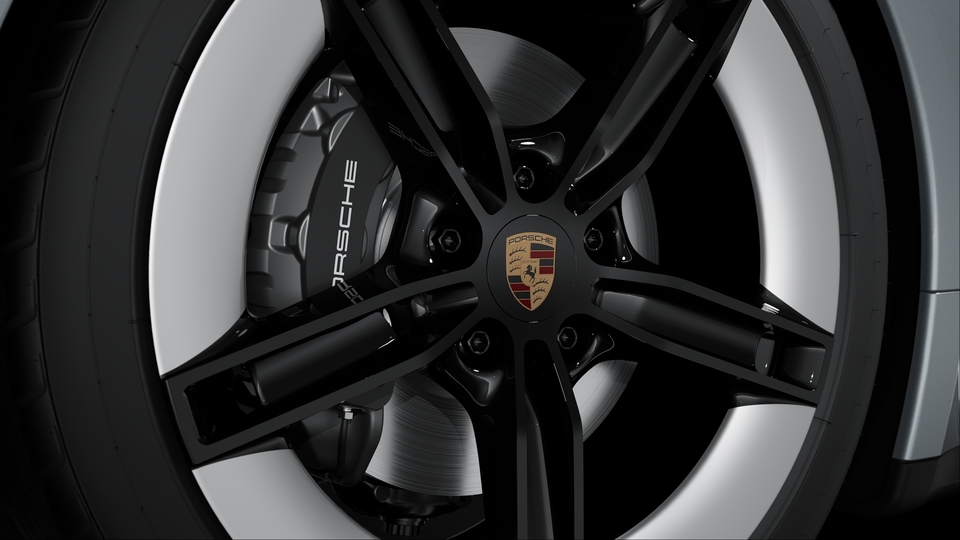 Wheel centre caps with full-colour Porsche crest