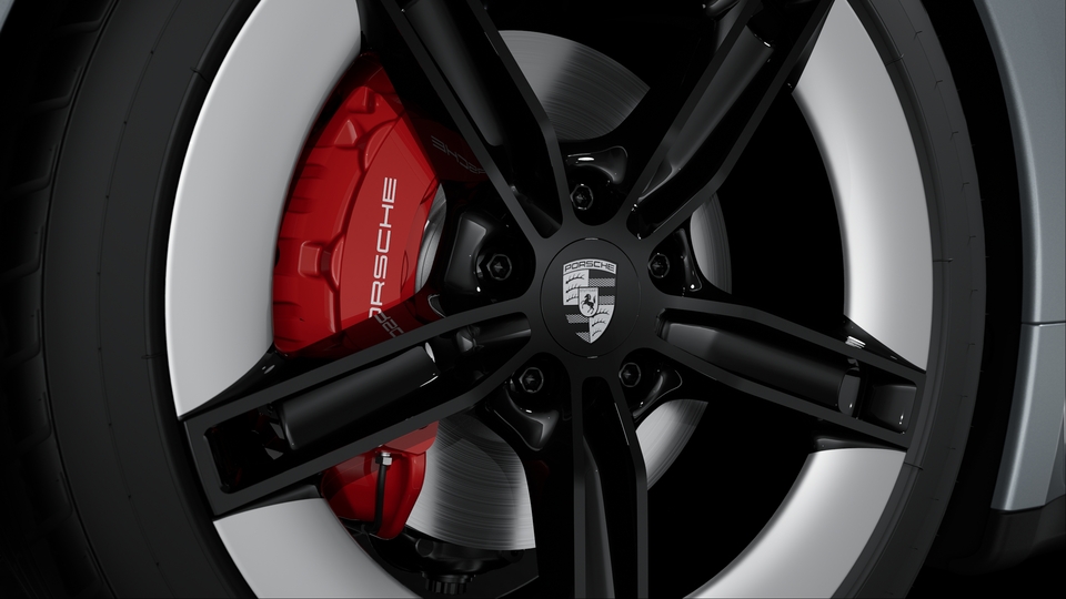 Wheel Centre Caps with Monochrome Porsche Crest