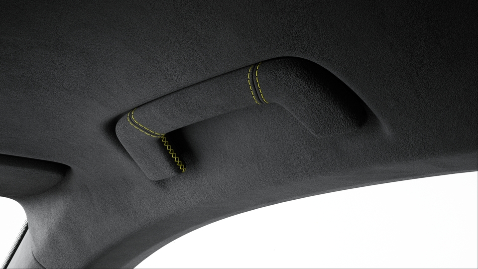 Roof Lining Grab Handles Race-Tex with coloured decorative Stitching