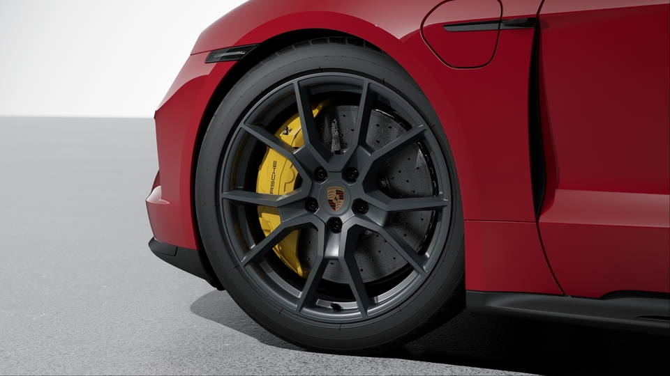 Porsche Ceramic Composite Brake (PCCB), brake calipers with Yellow finish