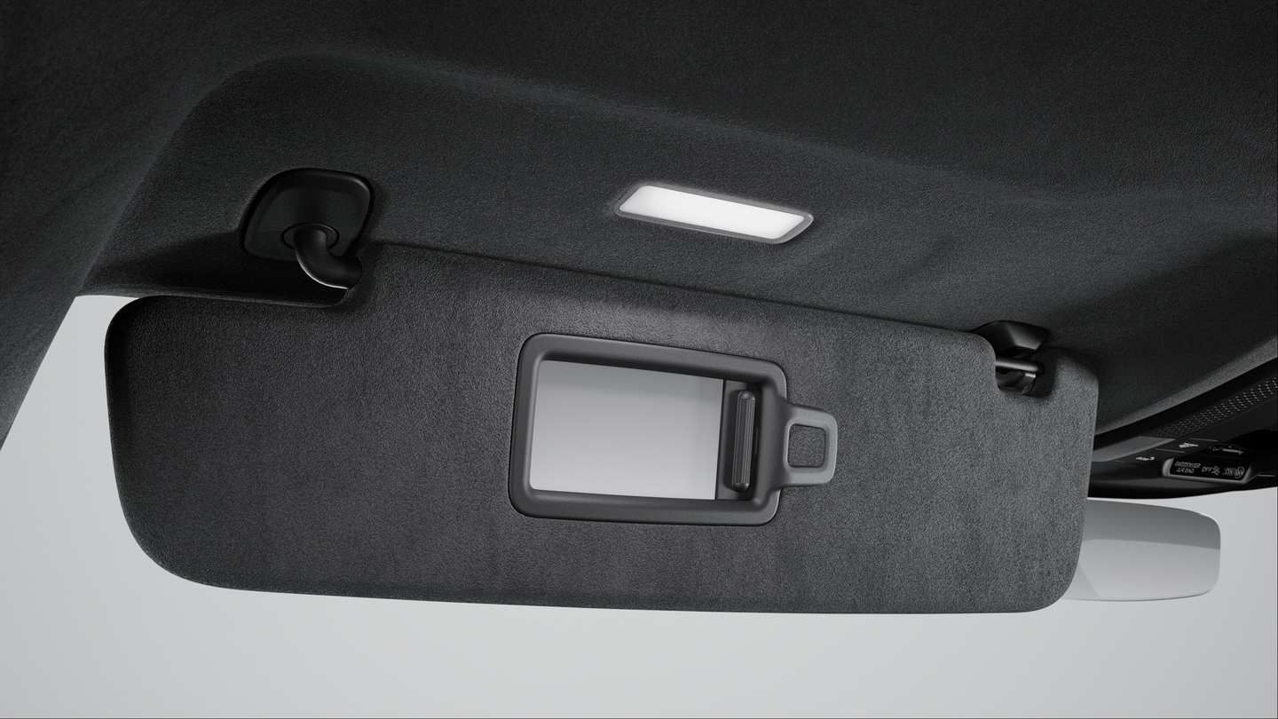 Sun visors for driver and front passenger