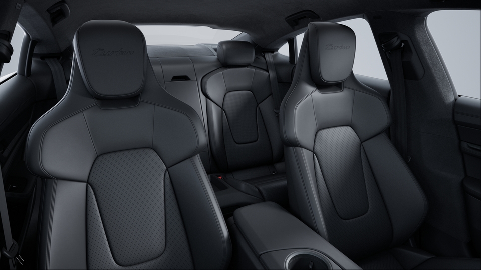 Headrests with embossed model designation front