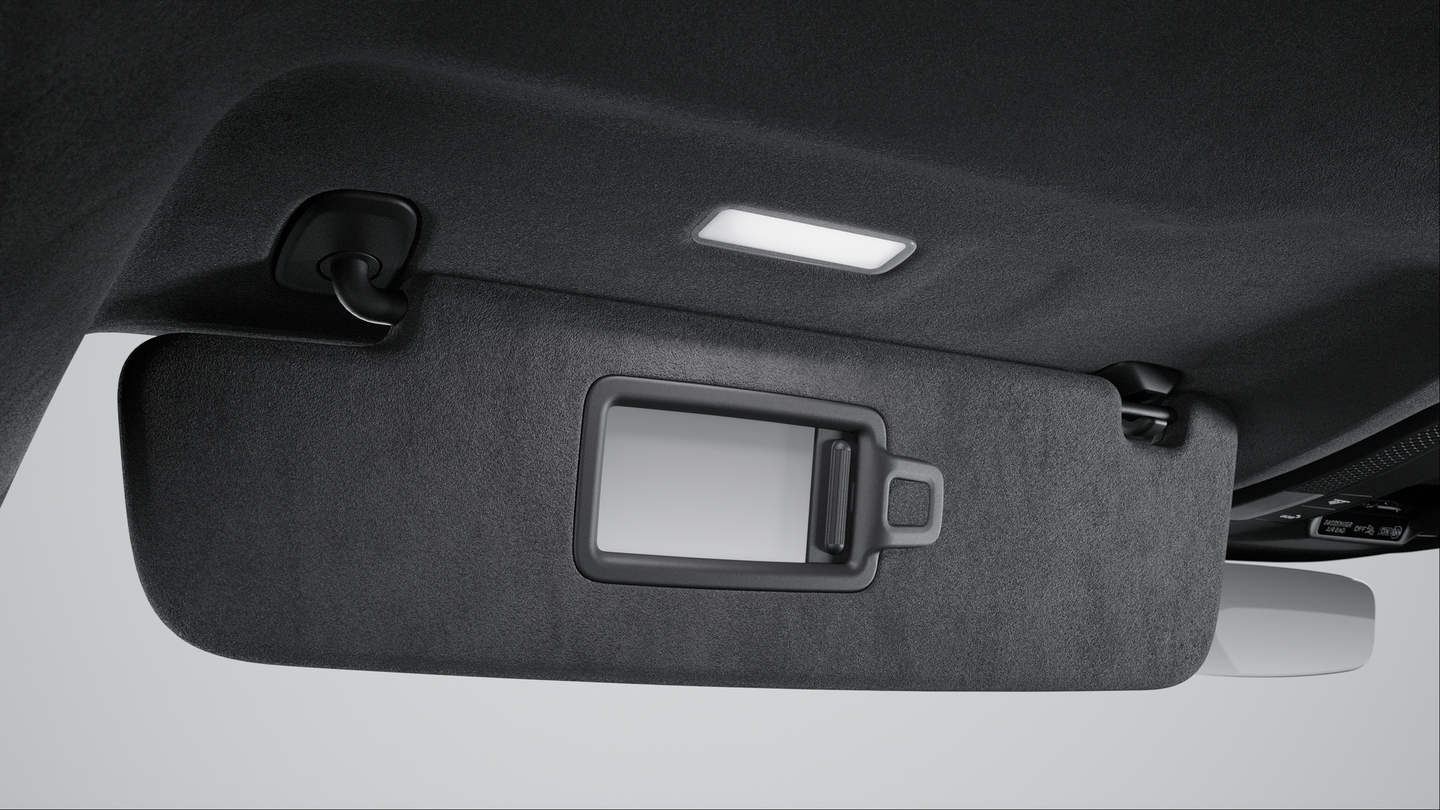 Sun visors for driver and front passenger