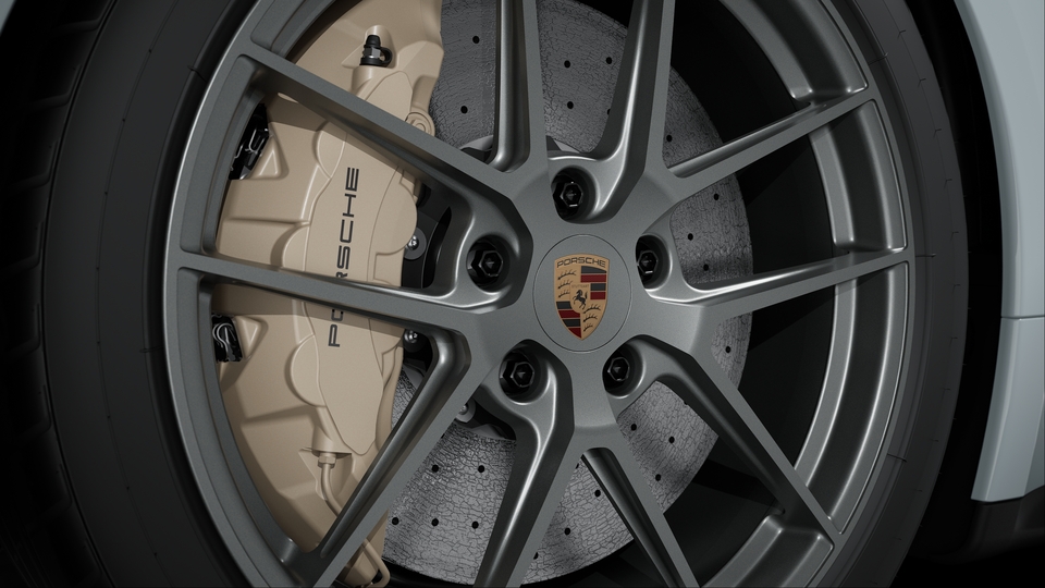Wheel centre caps with full-colour Porsche crest